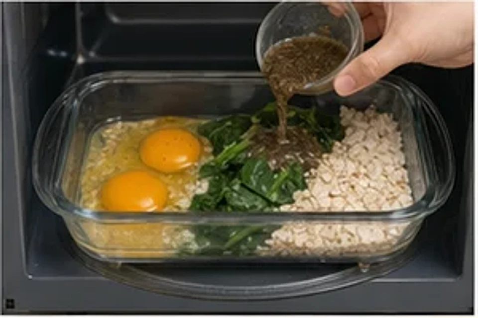 菠菜鸡蛋燕麦碗黑椒版 第2步操作图