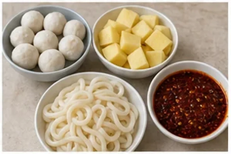 鱼丸土豆一人锅麻辣汤底 第1步操作图