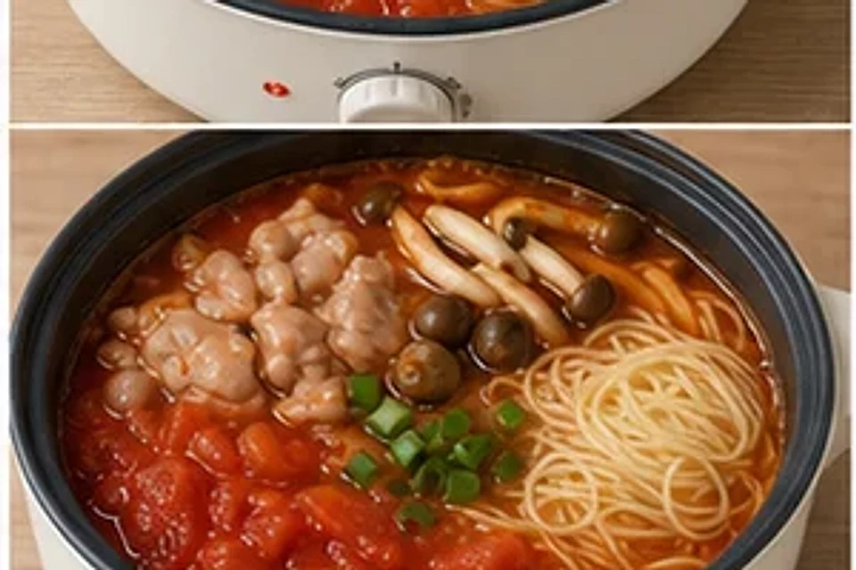 鸡肉菌菇一人锅番茄汤底 第3步操作图