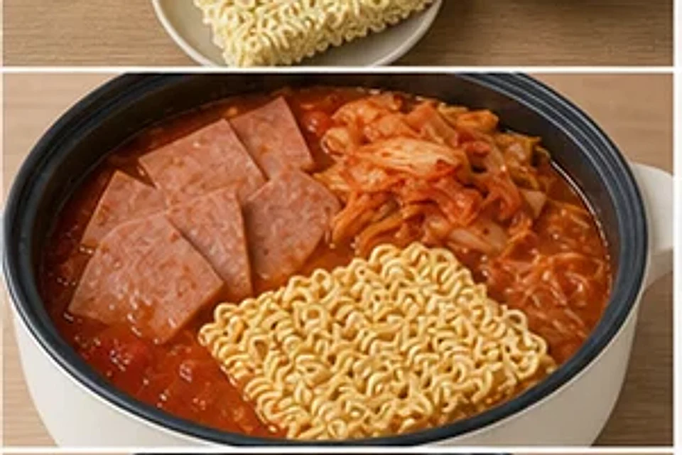 午餐肉泡菜一人锅番茄汤底 第2步操作图