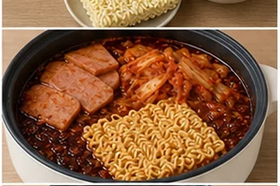 午餐肉泡菜一人锅麻辣汤底 第2步操作图