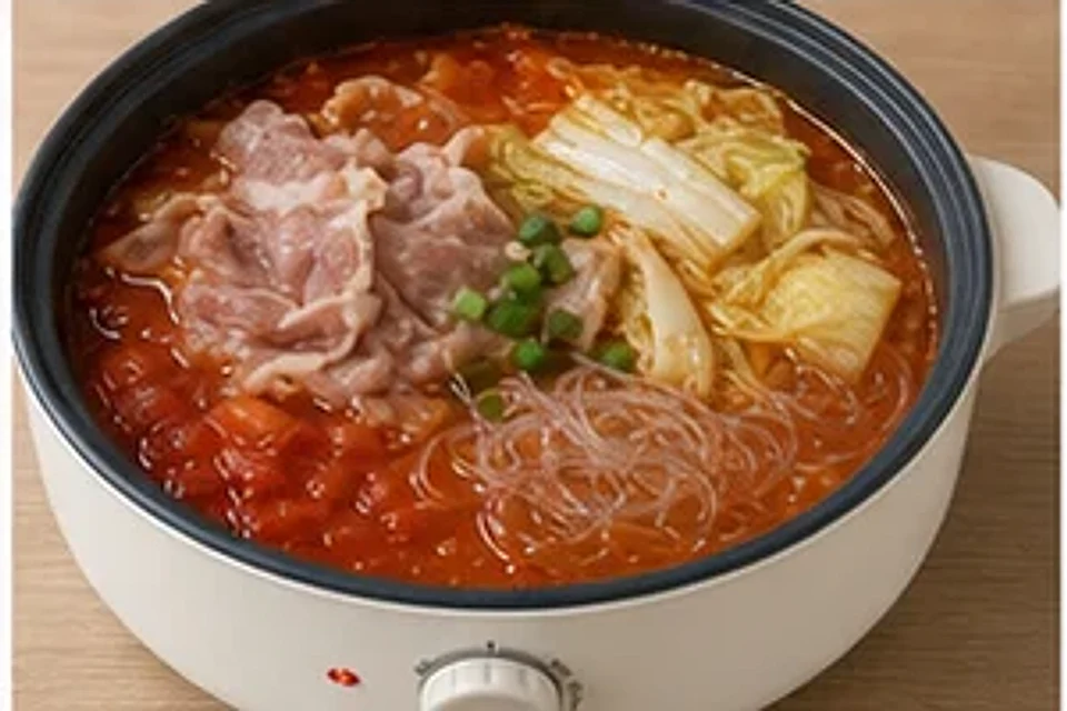 白菜肉片一人锅番茄汤底 第3步操作图