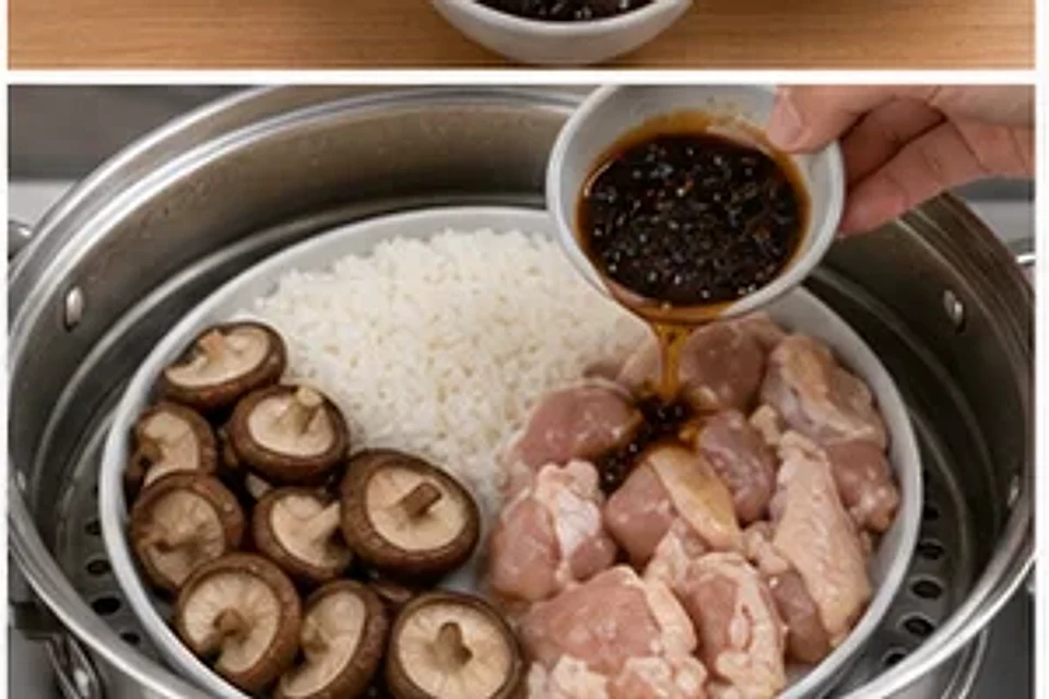 鸡腿香菇蒸饭豉汁版 第2步操作图