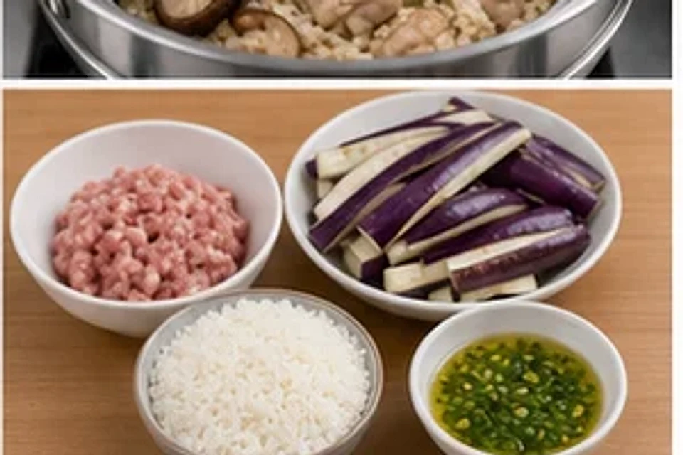 肉末茄子蒸饭葱油版 第1步操作图