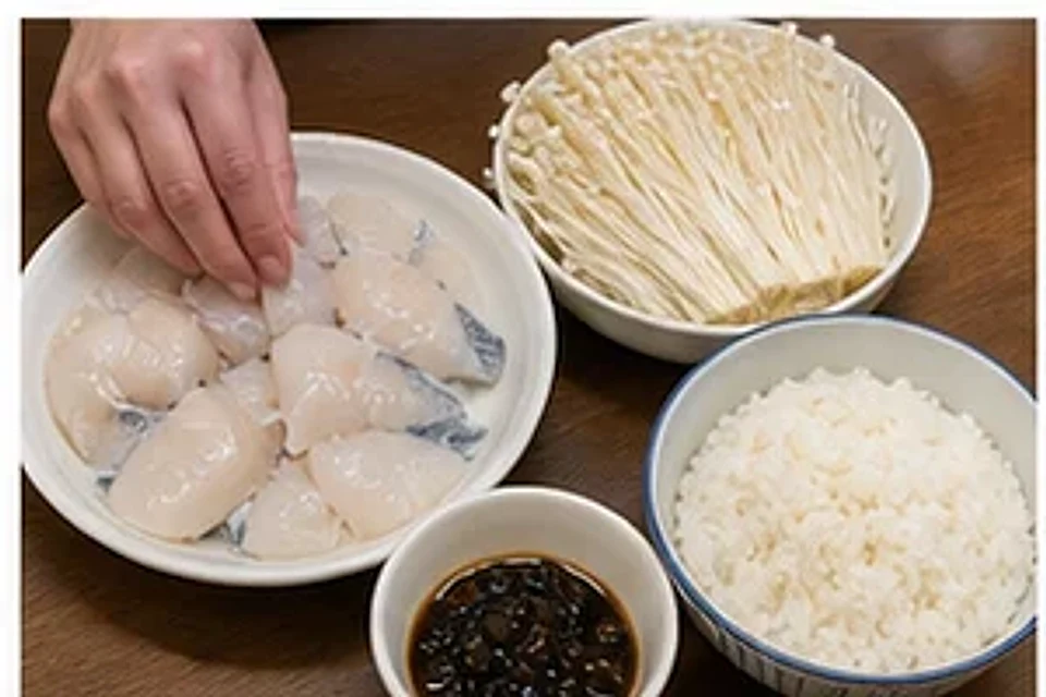 鱼片金针菇蒸饭豉汁版 第1步操作图
