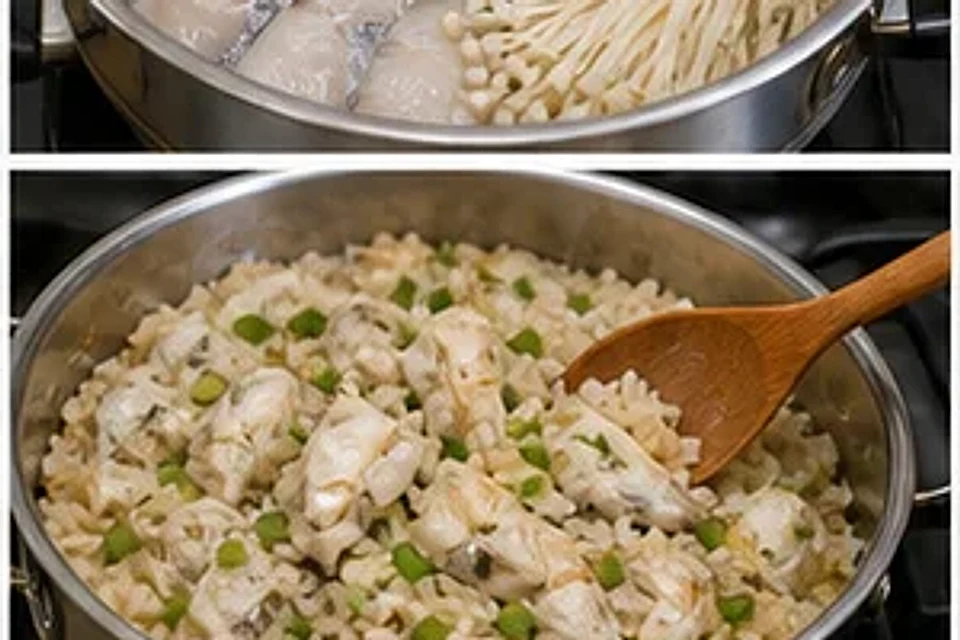 鱼片金针菇蒸饭葱油版 第3步操作图