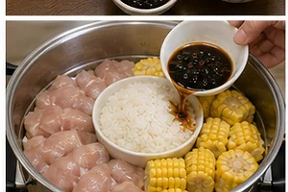 鸡胸玉米蒸饭豉汁版 第2步操作图
