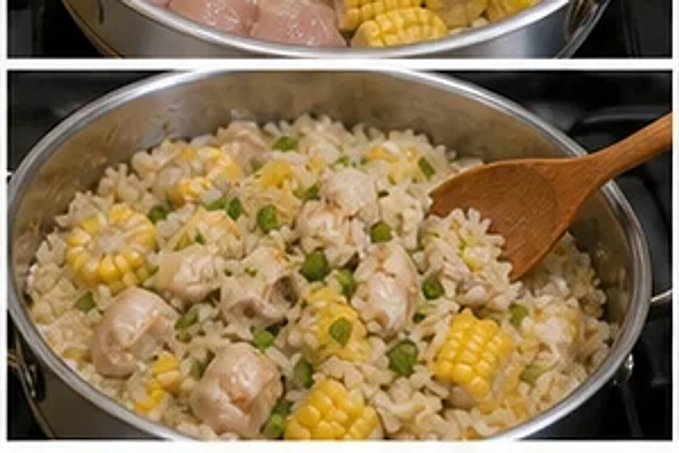 鸡胸玉米蒸饭葱油版 第3步操作图