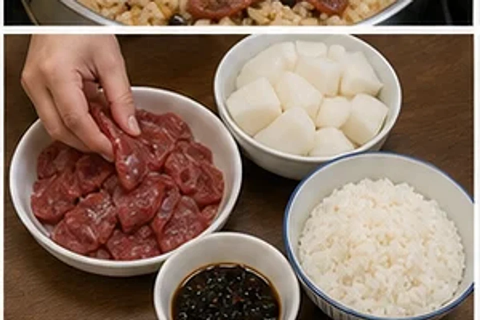 牛肉萝卜蒸饭豉汁版 第1步操作图