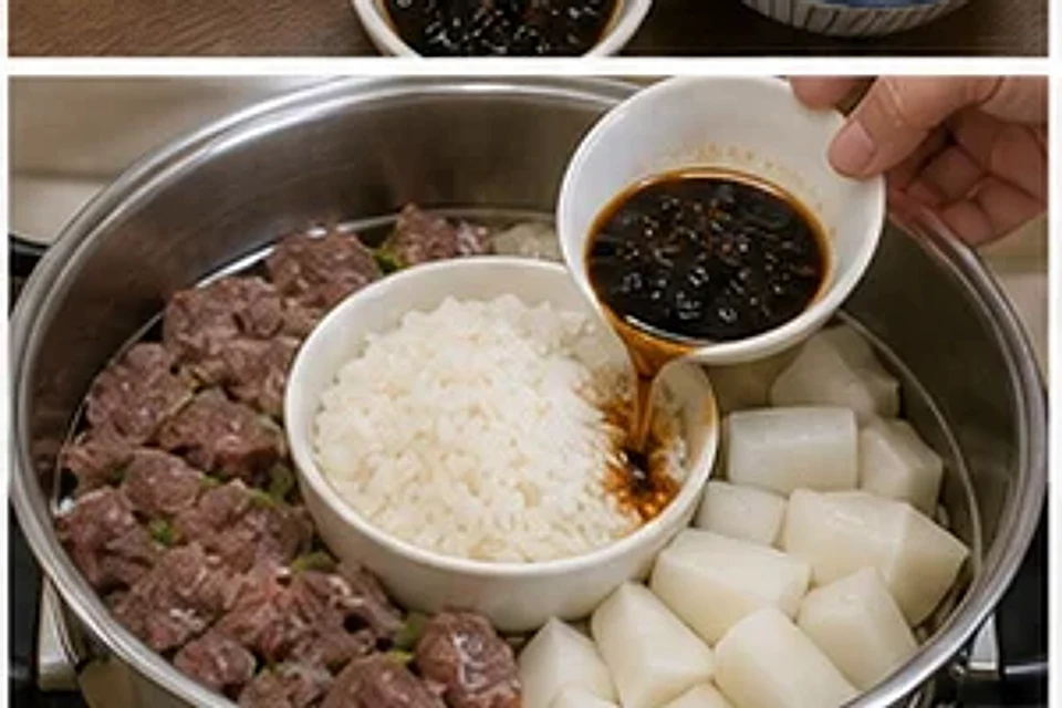 牛肉萝卜蒸饭豉汁版 第2步操作图