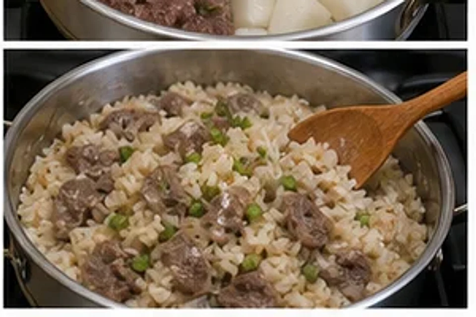 牛肉萝卜蒸饭葱油版 第3步操作图