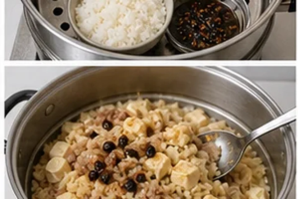 豆腐肉饼蒸饭豉汁版 第3步操作图