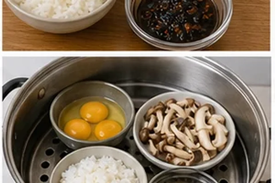菌菇鸡蛋蒸饭豉汁版 第2步操作图