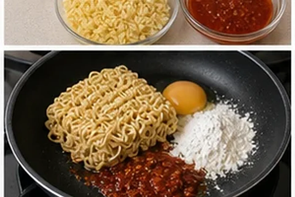 泡面煎饼酸辣版 第2步操作图