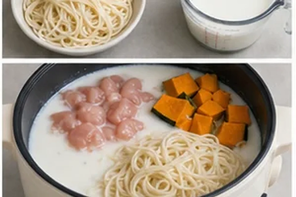 南瓜鸡肉浓汤牛奶版 第2步操作图