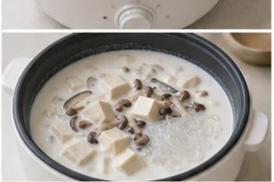 菌菇豆腐浓汤牛奶版 第3步操作图