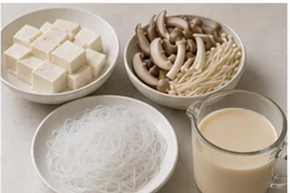 菌菇豆腐浓汤豆乳版 第1步操作图