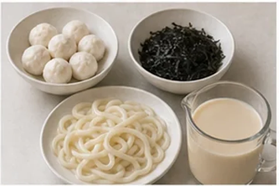 海苔鱼丸浓汤豆乳版 第1步操作图