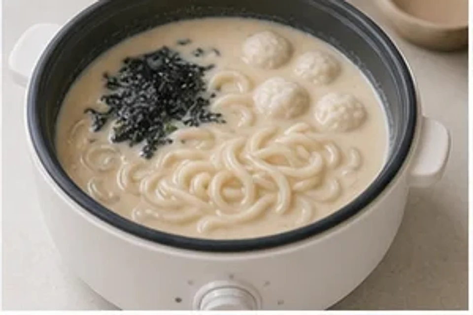 海苔鱼丸浓汤豆乳版 第3步操作图