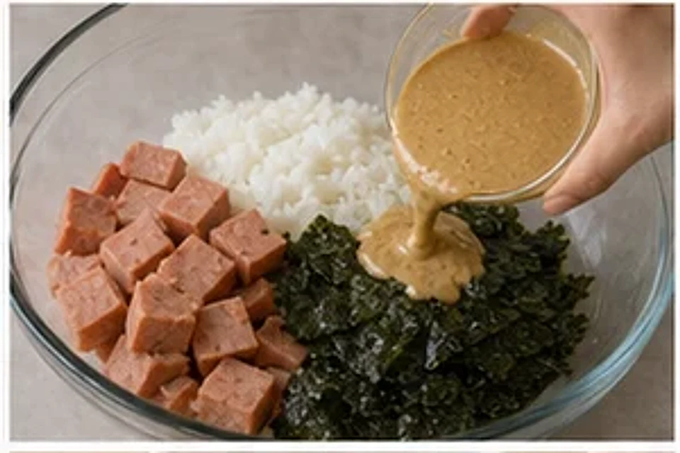 午餐肉紫菜饭团麻酱版 第2步操作图