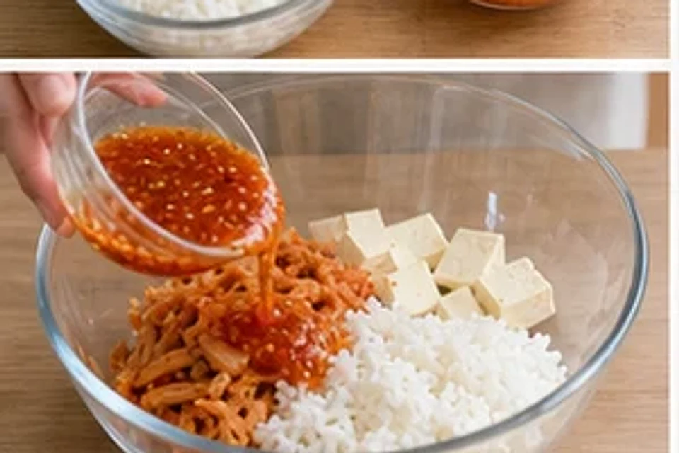 泡菜豆腐拌饭酸辣版 第2步操作图