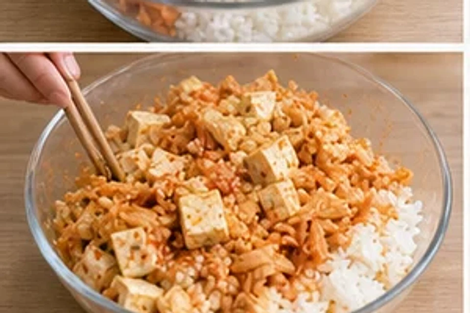 泡菜豆腐拌饭酸辣版 第3步操作图