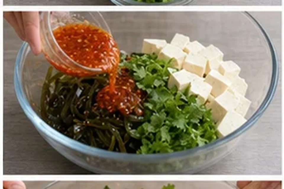 海带豆腐凉拌酸辣版 第2步操作图