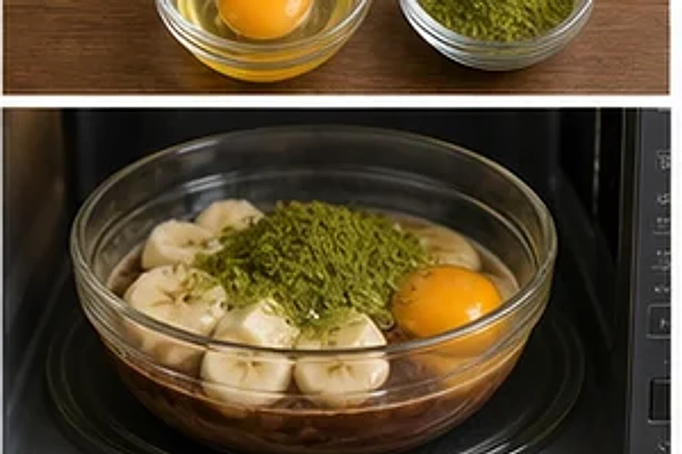 咖啡香蕉布丁抹茶版 第2步操作图