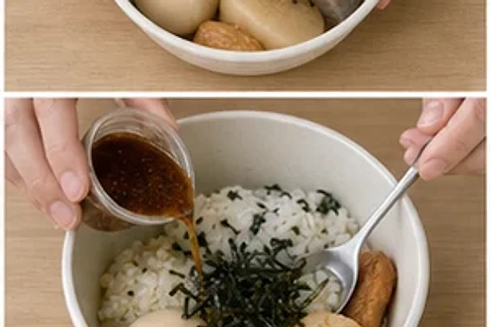 便利店组合饭团关东煮泡饭冷拌版 第3步操作图