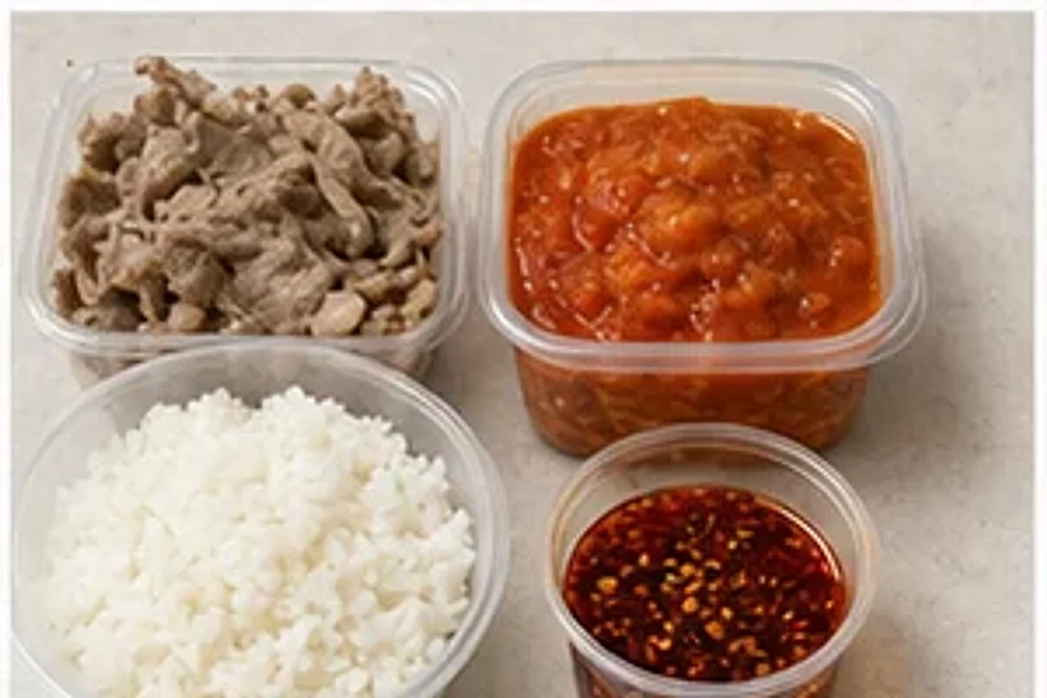火锅店隐藏番茄牛肉拌饭香辣版 第1步操作图