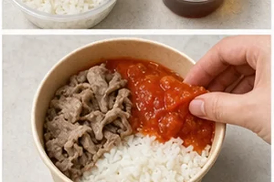 火锅店隐藏番茄牛肉拌饭酸爽版 第2步操作图