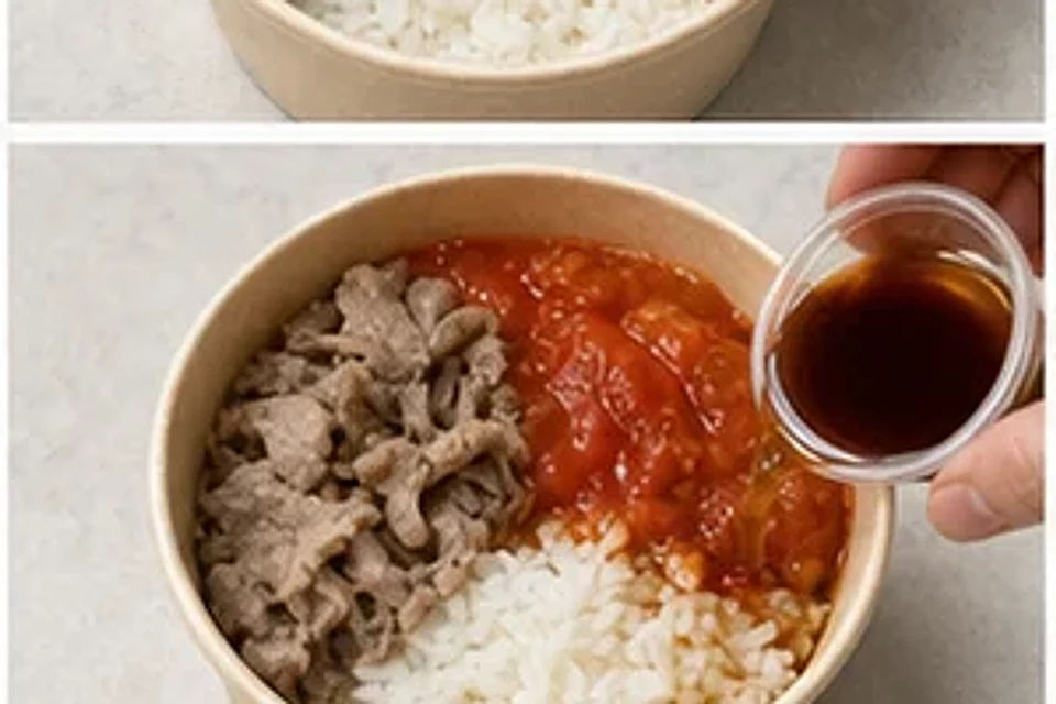 火锅店隐藏番茄牛肉拌饭酸爽版 第3步操作图