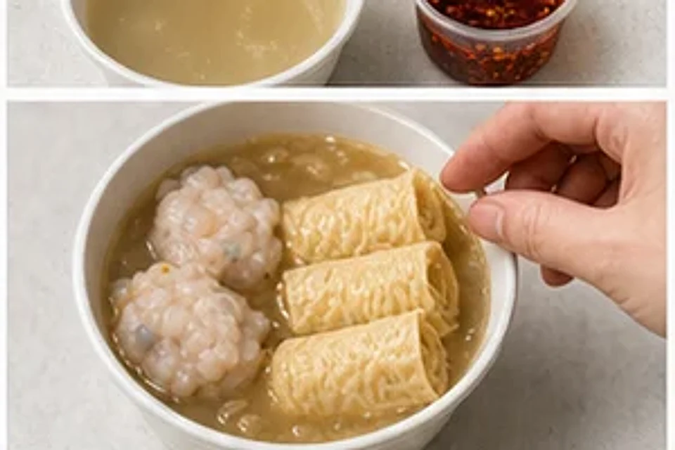 火锅店隐藏虾滑响铃卷香辣版 第2步操作图