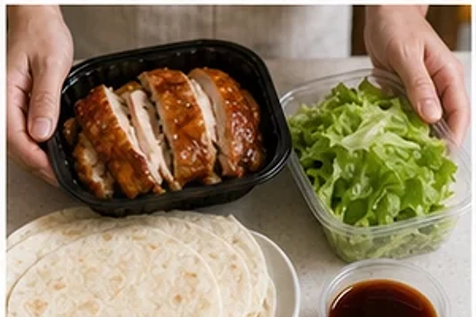 超市熟食隐藏烤鸡蔬菜卷照烧版 第1步操作图