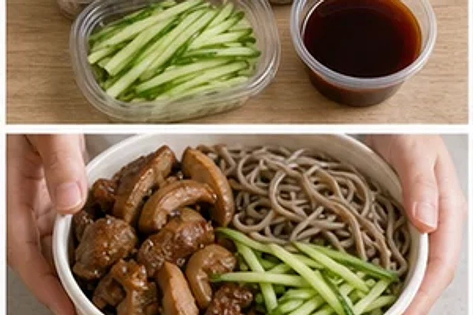 超市熟食隐藏卤味荞麦面照烧版 第2步操作图