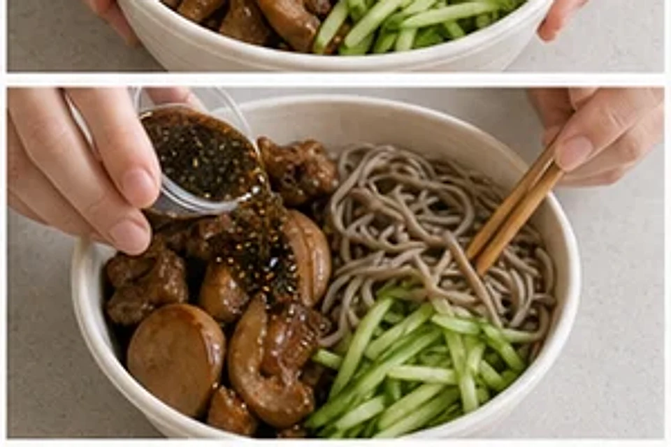 超市熟食隐藏卤味荞麦面黑椒版 第3步操作图