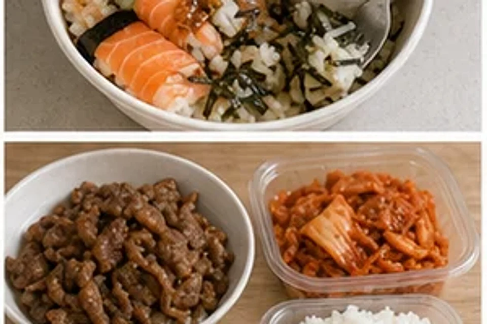 超市熟食隐藏烤肉泡菜饭黑椒版 第1步操作图