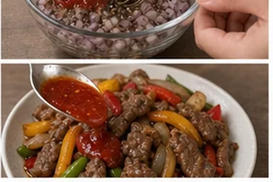 热炒牛肉汁酸甜版 第3步操作图