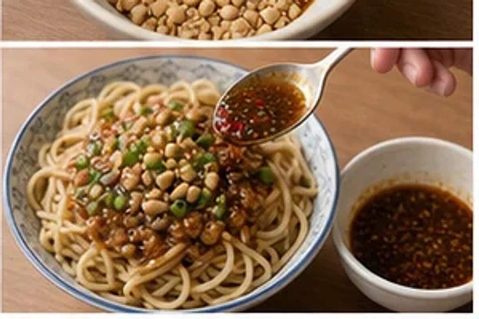 拌面拌饭花生汁酸辣版 第3步操作图